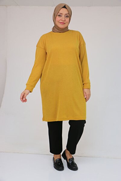 Eslina 58148 Plus Size Mir Tunic with Low Sleeves - Mustard