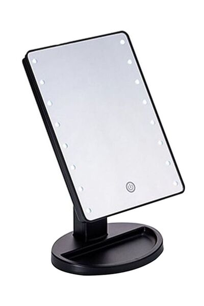 Generic مرآة مكياج بشاشة لمس LED على سطح الطاولة باللون الأسود