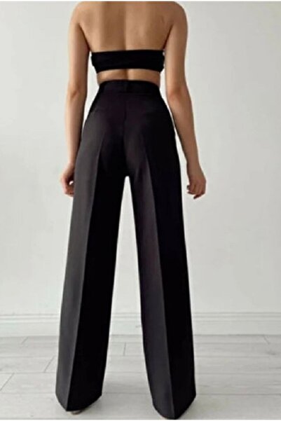 Pelin Jeans KUMAŞ DÜĞMELİ BOL PAÇA(PALAZZO) PANTOLON