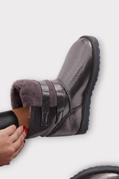 Liger Γυναικείες μπότες με διπλή ζώνη με επένδυση από γούνα PLATINUM