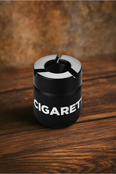 QLUX IDEAS Kokusuz Yanmaz Plastik Modern Siyah Cam Küllük 425 CC