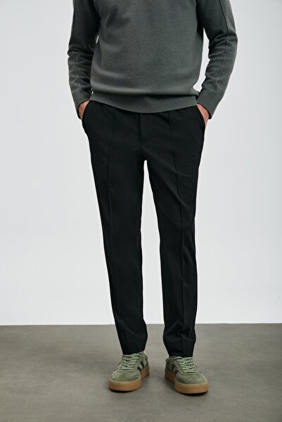 Lufian 112190329 Simon Smart Men's Chino Pants Slim Fit Men's Trousers Black