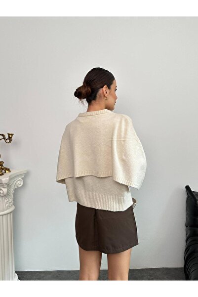 DEHA textile Buttoned Loose Fitting Poncho Cardigan