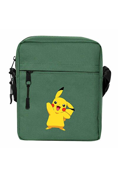 WAKHA حقيبة كتف بوكيمون بيكاتشو باللون الأخضر
