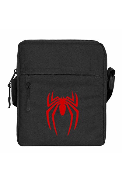 CrowsGate حقيبة كتف بشعار سبايدر مان لون أسود