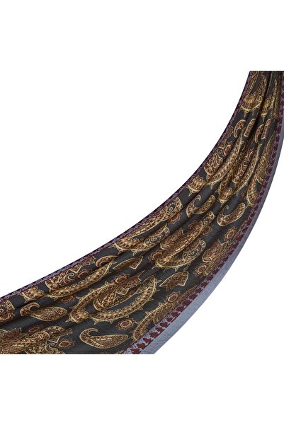 ipekevi Şal Tensel cu model Mesopotamia 02888-Aur negru