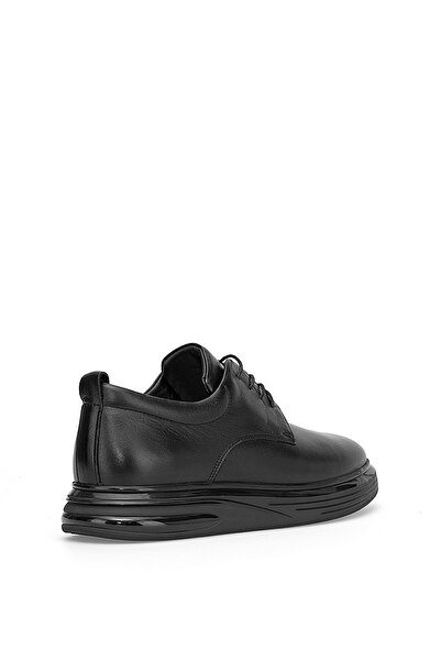 Voyager 1042 Ανδρικά παπούτσια casual από γνήσιο δέρμα Μαύρα