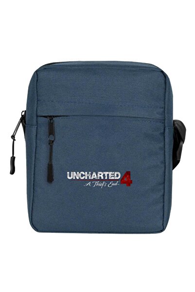 CrowsGate Geantă de umăr cu logo Uncharted 4 Culoare bleumarin