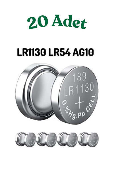 harry 20 Adet AG10 LR1130 389 SR1130 189 1.5V Alkaline Düğme Pil 20'Li
