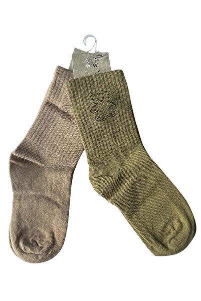 ww waka waka kids store Унисекс детски комплект от 2 чифта чорапи с цветен ме...