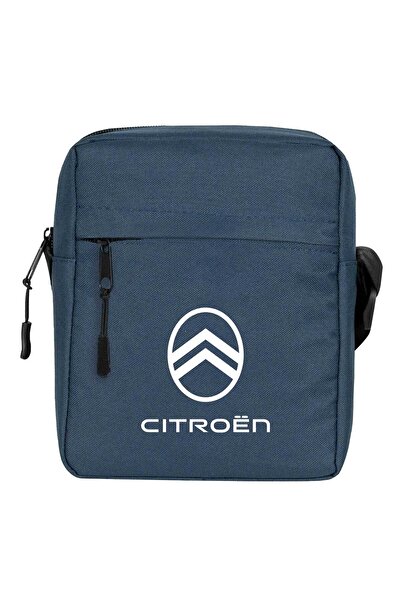 CrowsGate Geantă de umăr Citroen Text Logo Culoare bleumarin