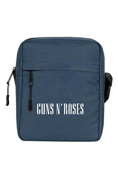 Generic Brand Guns N Roses Logo Shoulder Bag Navy Blue Color