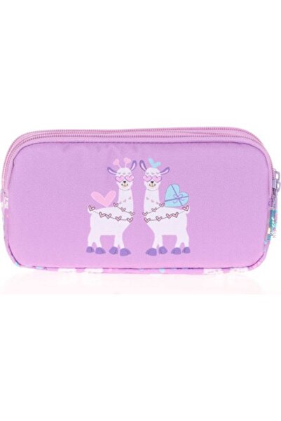 KAUKKO Kids&love 2 Li Set Aynalı-Taşlı Lama Sırt Çantası ve Kalem Çantası