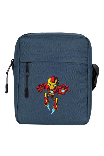 CrowsGate حقيبة كتف كارتونية من آيرون مان باللون الأزرق الداكن