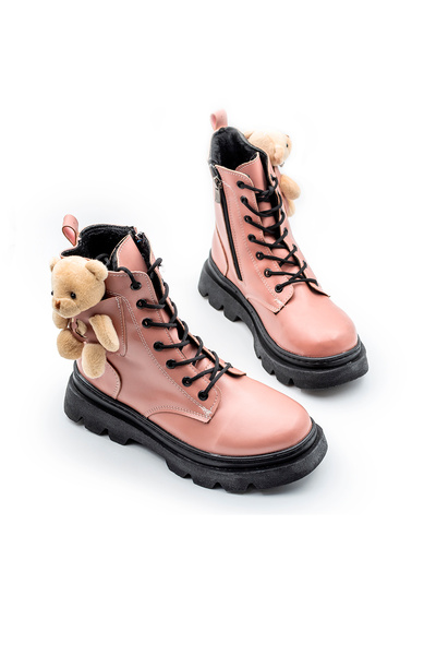 LUCKY COLLECTİON Αδιάβροχα παπούτσια με κορδόνια, χειμερινά με χνουδωτή επένδυση, ροζ