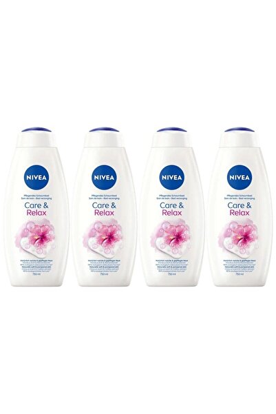 NIVEA Set 4 x Foaming/Shower Gel 750ml 2in1 Care & Relax