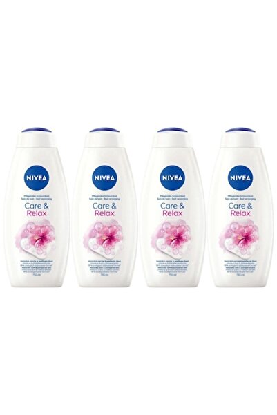 NIVEA Set 4 x Foaming/Shower Gel 750ml 2in1 Care & Relax