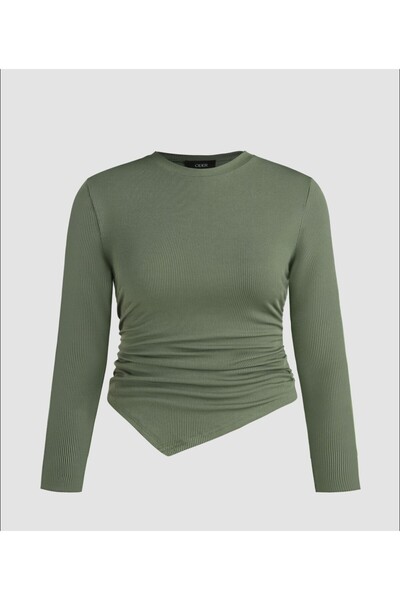 ARDSU Bluză CIDER pentru femei, cu mâneci lungi, cu îmbrățișare laterală, cu ...