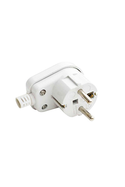 OEM Angled plug with grounding, 3680W, 16A, dimensions 70 x 57 x 40 mm, white