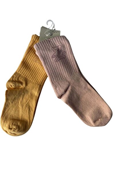 ww waka waka kids store Унисекс детски комплект от 2 чифта чорапи с цветен ме...