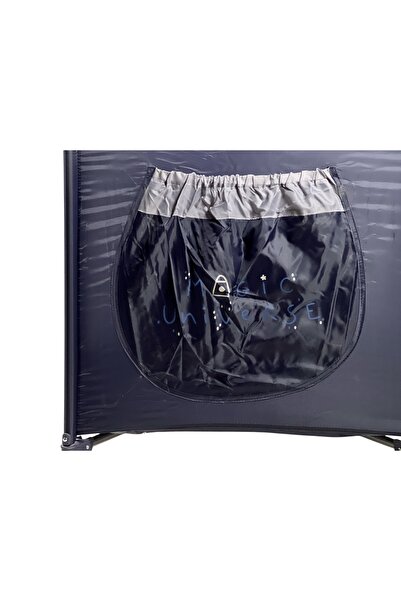 ALBADER حظيرة لعب مستطيلة للأطفال بعجلات - حظيرة لعب قابلة للطي مع باب جانبي وألواح شبكية آمنة