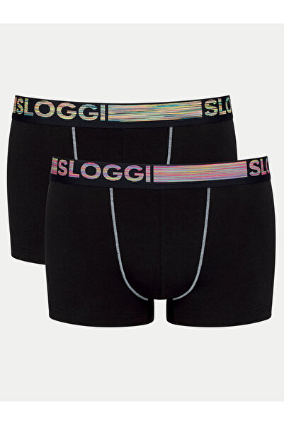 SLOGGI Σετ 2 ζευγαριών ανδρικών μποξεράκια 10218485 Μαύρο