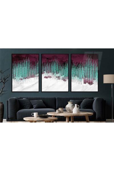 seninürünün Σετ 3 τεμαχίων με θέμα την τέχνη της εκτύπωσης σε γυαλί με πλαίσι...