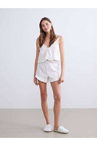 LC Waikiki Sparkling Choices from Shining Store | V-Neck Strap Women's Shorts Pajama Set