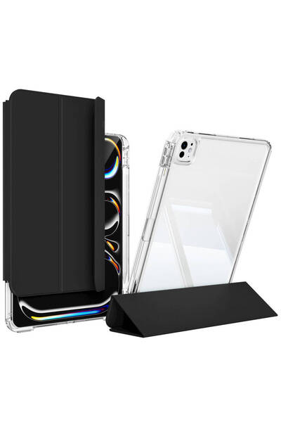 toyigoo iPad Pro 11 2024 Case Magnetic Detachable Airbag Compatible Tygo Sliding Tablet Case-Black