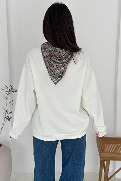 Noa Noa Women's Decorative Collar Lycra Sweatshirt – Comfortable & Stylish