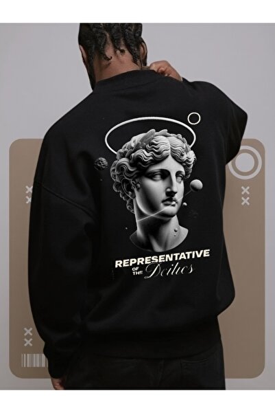 Wish BF Унисекс мъжка/дамска REPRESENTATIVE Свръхголяма блуза с обло деколте ...