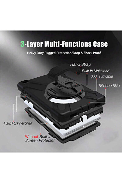 toyigoo Galaxy T720 Tab S5E Tygo Defender Silicone Tablet Case - Black