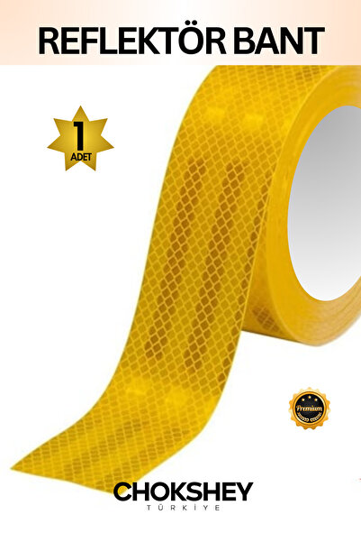 Onba Reflektör Bant Sarı Reflektif Bant İkaz Band 50mmx5mt 1 Adet