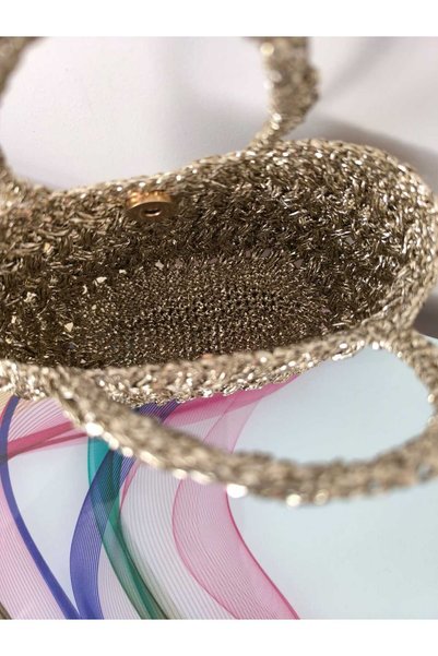 GOLD TEKSTİL Oyster Handmade Gold Bag - Handcrafted Elegance!