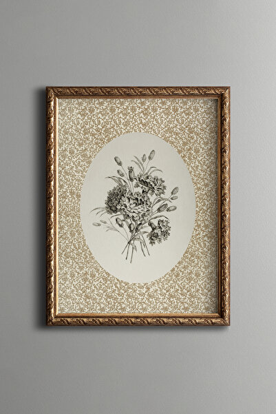 epiqart Çiçekler - Vintage Desenli Çerçeve