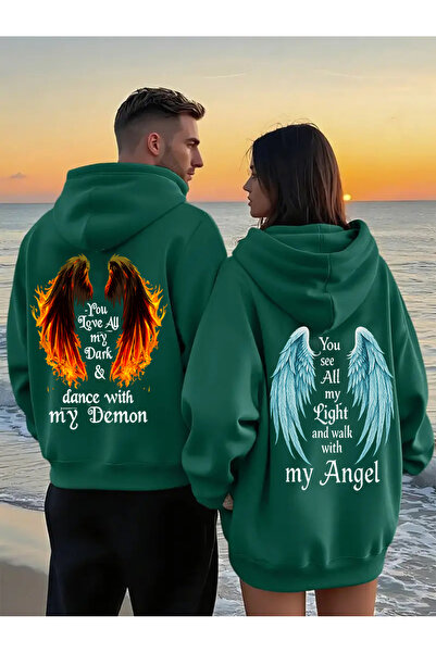 macklin Set de 2 hanorace cu glugă cu design special, cu imprimeu cu aripi de...