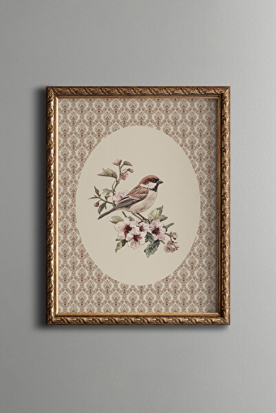 epiqart Serçe - Vintage Desenli Çerçeve