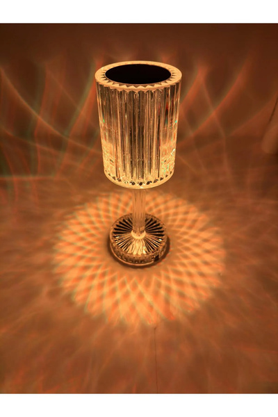 Angelphoto Kristal Akrilik Desenli Led Masa Üstü Lamba Uzaktan Kumandalı Doku...