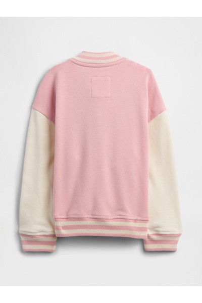 GAP Kız Bebek Pembe Logo Fleece Varsity Ceket