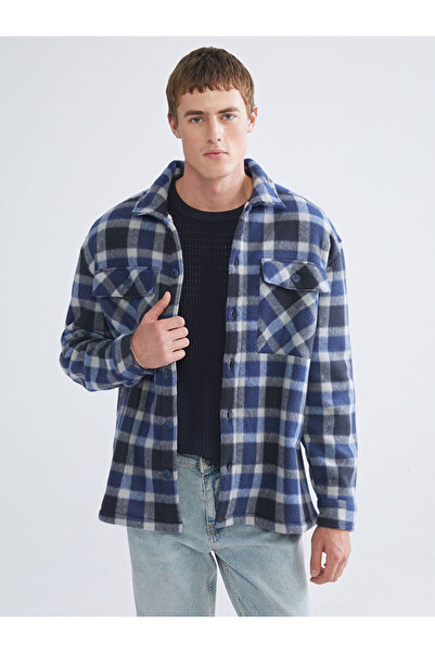 LC Waikiki Jachetă cămașă pentru bărbați în carouri cu mânecă lungă
