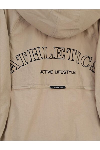 Genel Markalar Lastik Bağcıklı Torba Cepli Fermuarlı Trençkot -Bej