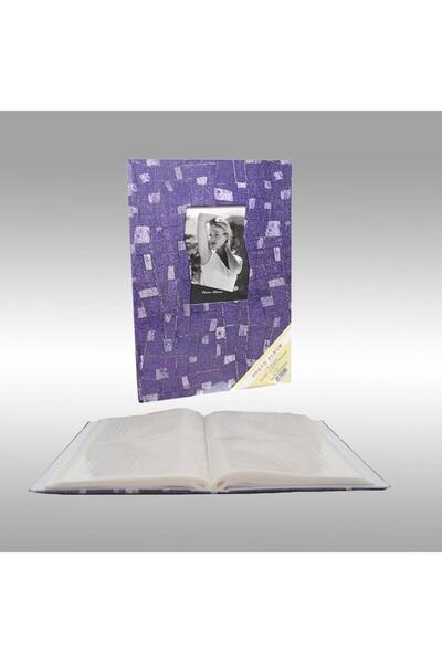 Angelphoto 15 × 21 سم 200 ألبوم صور منقوش مطبوع بالأوفست باللون الأرجواني