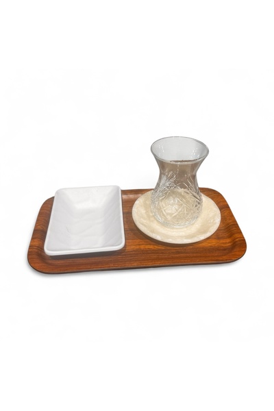 BARITCIOGLU صينية تقديم خدمة الطعام خشبية لشخص واحد من خشب البلوط غير اللامع