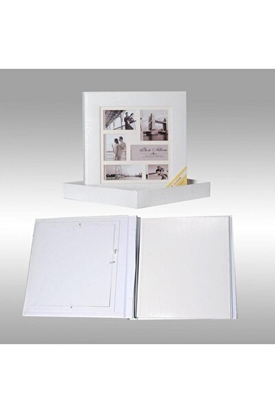 Angelphoto 20 ورقة [40 ورقة] ألبوم صور جلدي لاصق مقاس 315 × 325 مم باللون الأبيض
