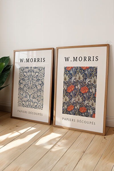 Basquiart Poster înrămat în lemn W Morris, set de 2 bucăți, set de pictură nr:15