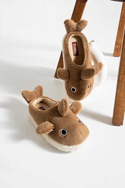 Jackers М'які домашні капці з хутряною підкладкою, з фігуркою акули з м'яким хвостом, з безшумною підошвою