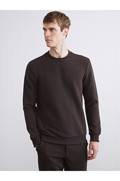 LC Waikiki Brown Crew Neck Men's Sweatshirt