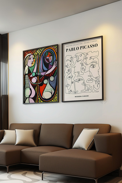 Basquiart Αφίσα Πικάσο με μαύρο πλαίσιο 2 τεμαχίων, Σετ καλλιτεχνικής ζωγραφι...