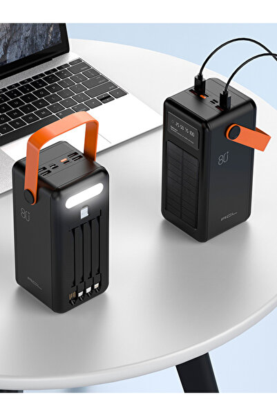 NRCN PW-53 80.000mAh Solar Powerbank - Yüksek Kapasiteli Taşınabilir Güneş En...