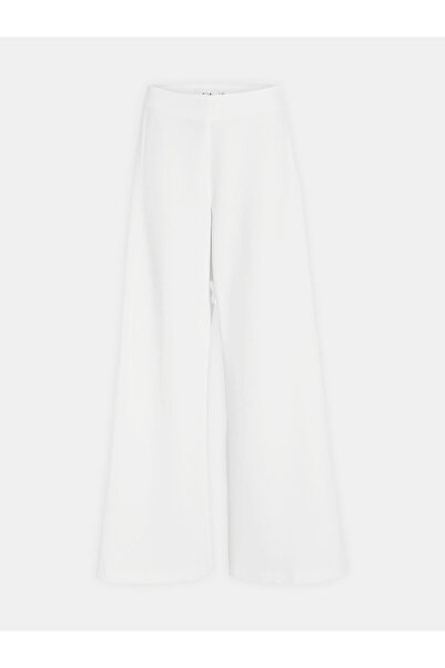 VILA Γυναικείο Παντελόνι από Υφασμάτινο 14093130 Λευκό